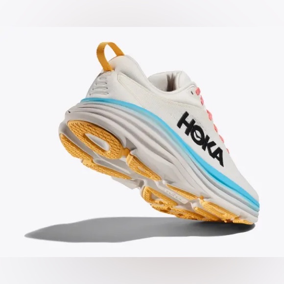 Hoka Bondi 8 Running Shoes in Blanc De Blanc/Swim Day Size 9.5 Women's - Picture 2 of 8
